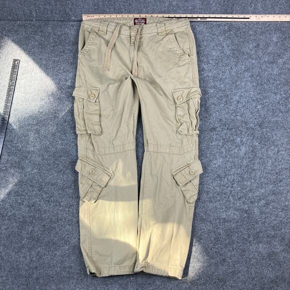 Matchstick Pants Mens Size 36 Khaki Cargo Utility Pockets Workwear Casual - Picture 1 of 10